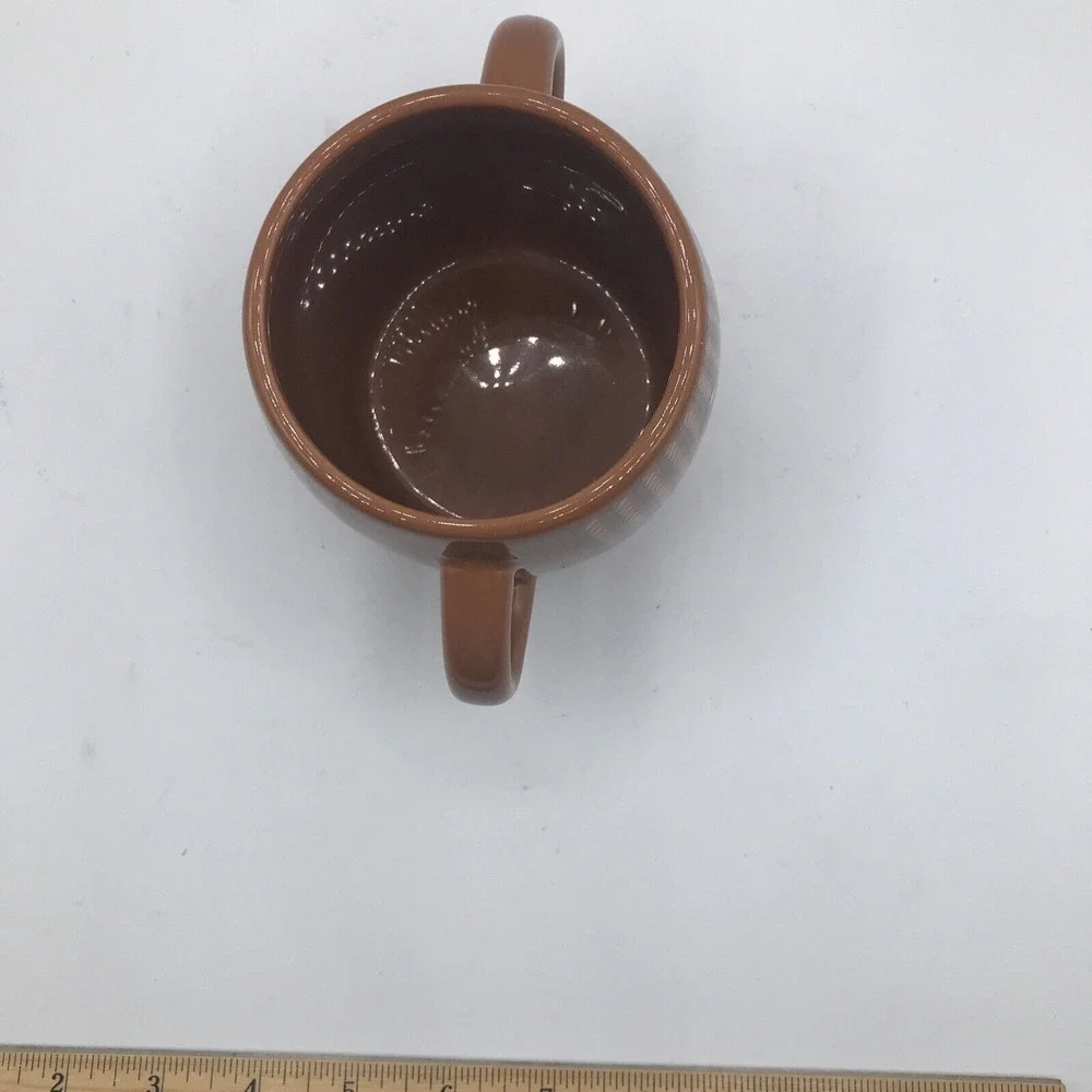 Galerie Sock Monkey Double 2 Handle Coffee Tea Cup‎ Mug Brown 16 oz